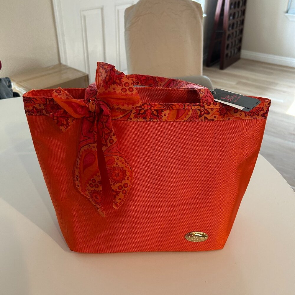 NWT Small Orange Tote bag with ribbon